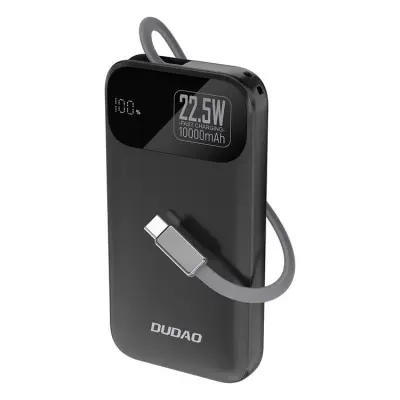 Dudao Powerbank 10000 mAh 22.5W PD med Inbyggd Kabel K31 - Svart