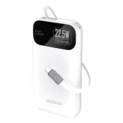 Dudao Powerbank 10000 mAh 22.5W PD med Inbyggd Kabel K31 - Vit