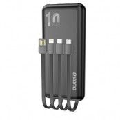Dudao Powerbank 10000mAh USB Kabel USB-C Lightning - Svart (Svart)