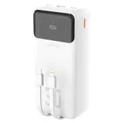 Dudao Powerbank 30000mAh 22.5W PD med Kabel - Vit
