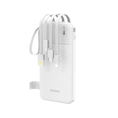Dudao Powerbank K11 10000mAh med Kabel - Vit