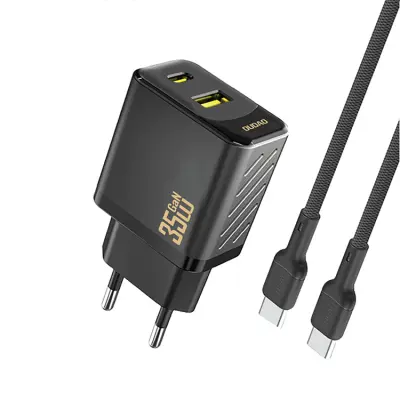 Dudao Snabbladdare USB-C USB-A PD 35W GaN med USB-C Kabel A27MaxCEU - Svart