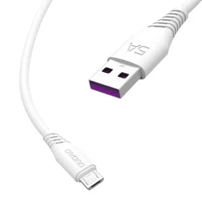 Dudao USB-A/Micro-USB Kabel 5A 1m - Vit