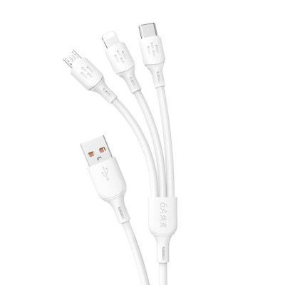 Dudao 3in1 USB-A till USB-C Lightning microUSB kabel 6A 1.2m