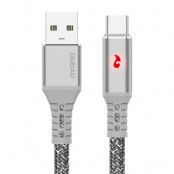 Dudao USB-C Kabel 1 m 3 ALED ljus laddnings indicator Grå