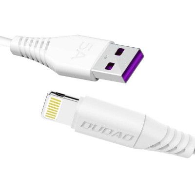 Dudao snabbaddning USB-A till Lightning kabel 5A 2m Vit