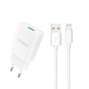 Dudao Väggladdare USB-A Med Lightning Kabel - Vit