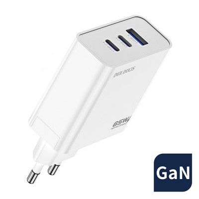 Dux Ducis Fast Väggladdare 2xUSB Type-C 65W  - Vit