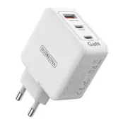DUZZONA GaN Snabbladdare 65W USB-A/2x USB-C EU T9 PD - Vit