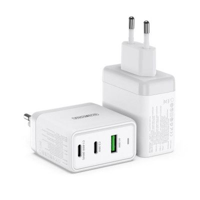 Duzzona GaN Väggladdare 65W USB Till 2 x Typ-C - Vit