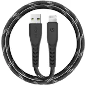 Energea USB-A till Lightning Kabel 1.5m MFI Nyloflex C89 - Svart