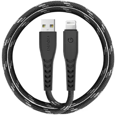 Energea USB-A till Lightning Kabel 1.5m MFI Nyloflex C89 - Svart