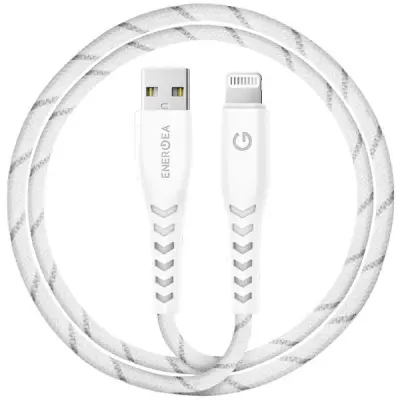 Energea USB-A till Lightning Kabel 1.5m MFI Nyloflex C89 - Vit