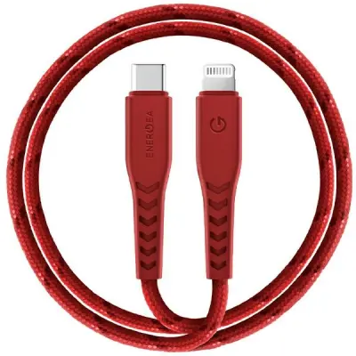 Energea USB-C till Lightning Kabel 1.5m MFI Nyloflex C94 - Röd