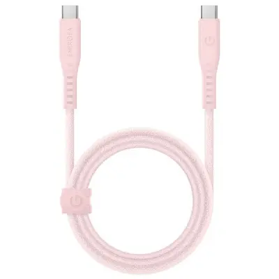 Energea USB-C till USB-C Kabel 240W 5A 1.5m Snabbladdning - Rosa