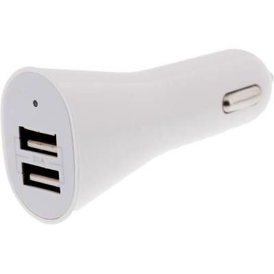 EPZI Billaddare - 3,1A, 2xUSB Typ A, vit