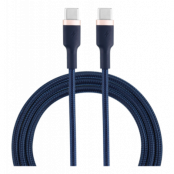 EPZI Flätad USB-C till USB-C Kabel 60W 1m - Marin Blå