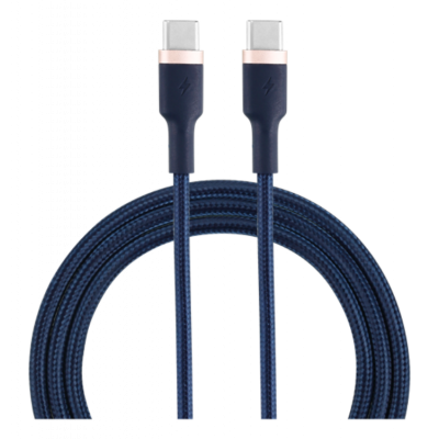 EPZI Flätad USB-C till USB-C Kabel 60W 1m - Marin Blå