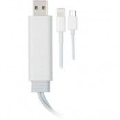 Epzi USB-kabel microUSB + lightning 0,5m - Vit