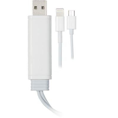 Epzi USB-kabel microUSB + lightning 0,5m - Vit