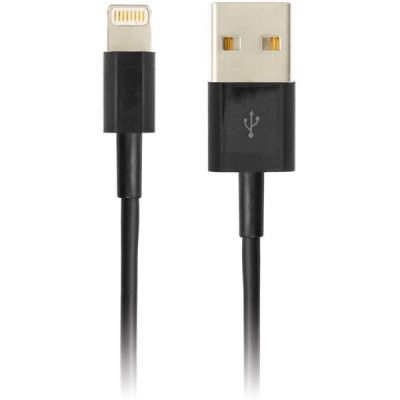 EPZI USB-synk/laddarkabel, Lightning, 3m - Svart