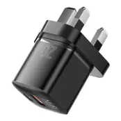 ESSAGER GaN Snabbladdare 20W USB-A - USB-C UK Curved - Svart