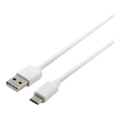Essentials USB-A till microUSB Kabel, 1m, Polybag, White
