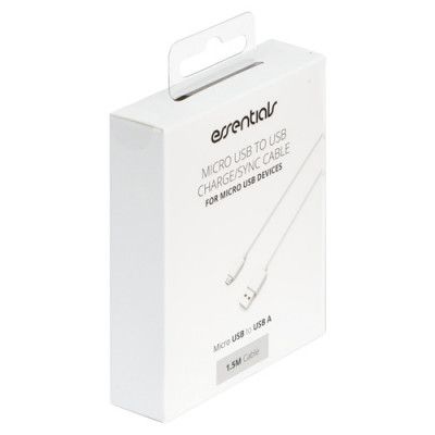 Essentials USB-A - MicroUSB kabel, 1,5m, vit