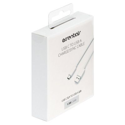 Essentials USB-A - USB-C 3.1 kabel, 1,5m, vit