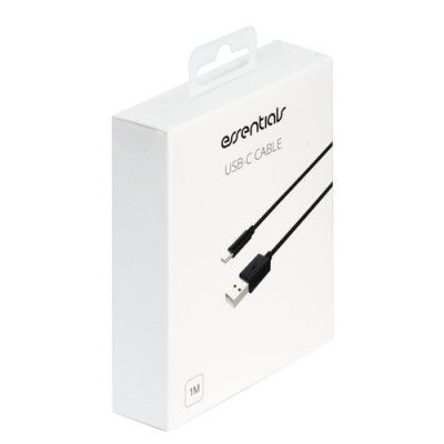Essentials USB-A - USB-C 3.1 kabel, 1m, svart