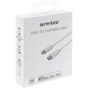 Essentials USB-C - Lightning MFI kabel, 1,5m, vit