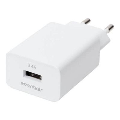 Essentials Wall Charger 12W, 1x USB-A - Vit