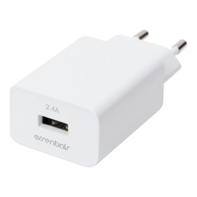 Essentials Wall Charger 12W, 1x USB-A, White