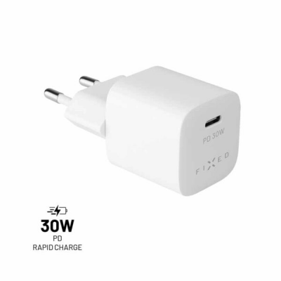FIXED Mini Laddare USB-C PD 30W - Vit