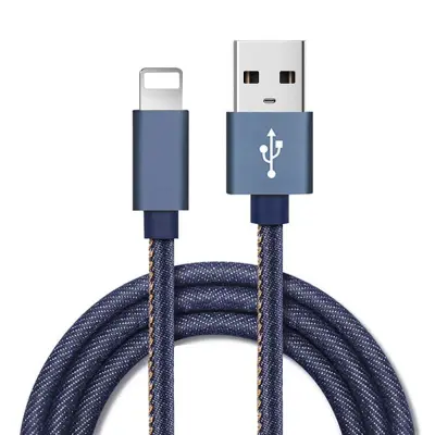 Floveme Jeans USB Lightning Kabel - 30 Cm