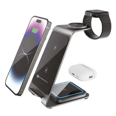 Forcell 3in1 Trådlös Laddare Mobil Hörlurar Apple Watch/Samsung Watch