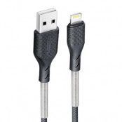 Forcell Carbon USB Till Lightning Kabel 1m - Svart