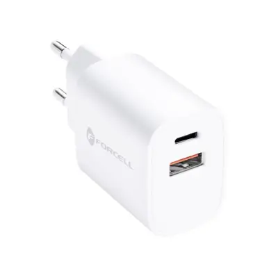 Forcell Snabbladdare 35W 1xUSB-C 1xUSB-A PD QC4.0 3A F-Energy - Vit