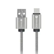 Forcell USB-A till USB-C 66W Kabel 3A 1m QC4.0 C234 - Silver