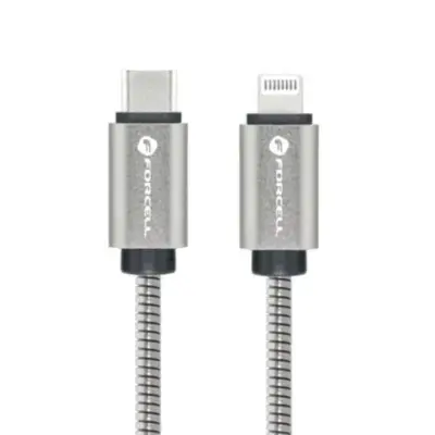 FORCELL USB-C - Lightning 27W Kabel 2m C238 PD 3A - Silver