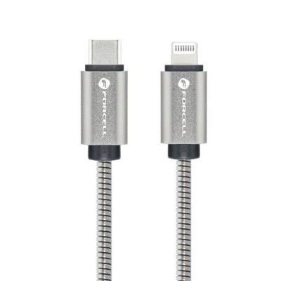 Forcell USB-C till Lightning kabel C236 1m - Silver