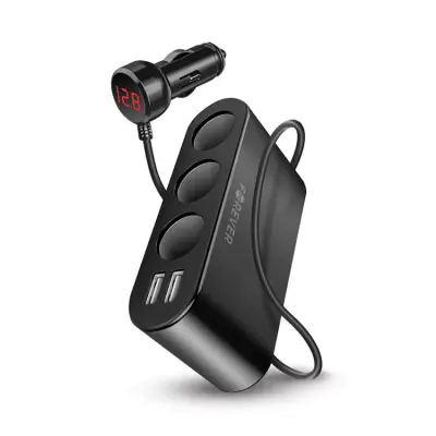 Forever Billaddare uttag splitter 2xUSB 2,4A - Svart