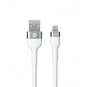 Forever Flexible USB-A till Lightning kabel 1m 2,4A - Vit