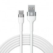 Forever Flexible USB-C till USB-A kabel 1m 3A - Vit