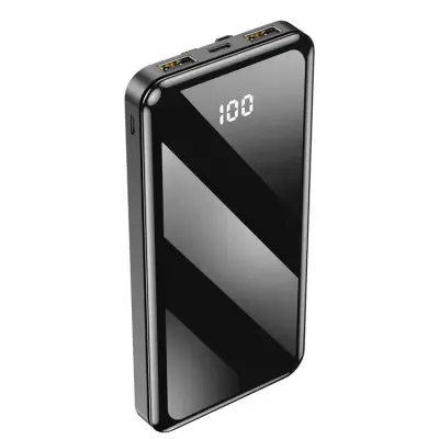 Forever Powerbank 10000mAh Med USB-C/Lightning/Micro-USB Kabel - Svart