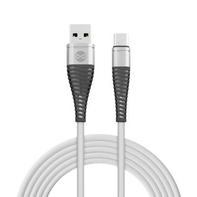 Forever Shark USB-C till USB-A kabel 1m 2A - Vit