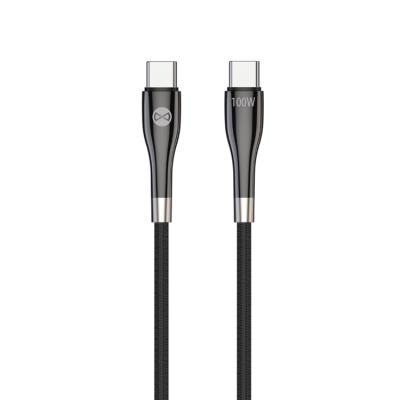 Forever Sleek Kabel USB-C till USB-C 1m 100W - Svart