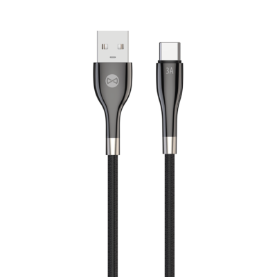 Forever Sleek Kabel USB till USB-C 1m 3A - Svart
