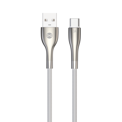 Forever Sleek USB-C till USB-A kabel 1m 3A - Vit