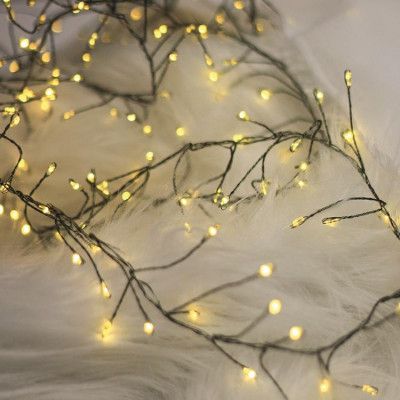 Forever String Light Grön Twig 600LED 6m +5m Kabel - Gul